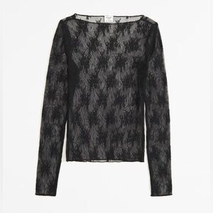 Abercrombie Long-Sleeve Lace Slash Top